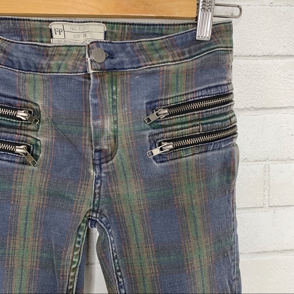 Free People Lennon Plaid Denim - Picture 5 of 6